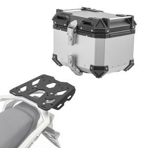 Set Aluminium Top Case + Rear Rack fits for Honda Transalp XL 750 23-24 Top Box Bagtecs XB35 silver