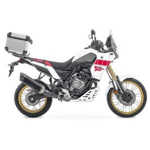 Sett aluminium toppkoffert + bagasjehylle egnet for Yamaha Tenere 700 19-24 Bagtecs XB65 sølv DPL1