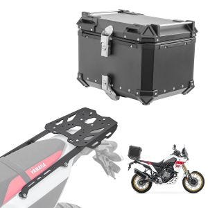Set Aluminium Top Case + Rear Rack fits for Yamaha Tenere 700 19-24 Top Box Bagtecs XB55 black DPL2