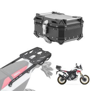 Set Aluminium Top Case + Rear Rack fits for Yamaha Tenere 700 19-24 Top Box Bagtecs XB22 black DPL2