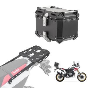Set Aluminium Top Case + Rear Rack fits for Yamaha Tenere 700 19-24 Top Box Bagtecs XB35 black DPL2