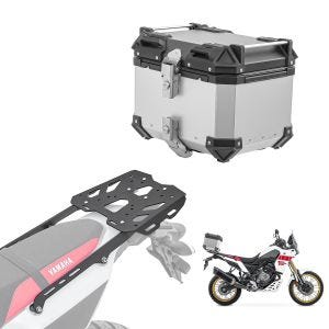 Set Aluminium Top Case + Rear Rack fits for Yamaha Tenere 700 19-24 Top Box Bagtecs XB35 silver DPL2