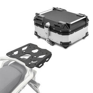 Set top case + luggage rack pour compatible with Honda Transalp XL 750 23-24 silver XB28 Universal 28 litres