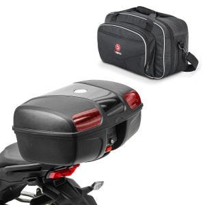 Set top case + innerveske som passer til Royal Enfield Super Meteor 650 Bagtecs MV 47 liter svart