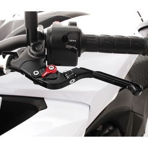 egnet for KTM 1290 Super Adventure S 17-19 bremsespak og clutchspak med ABE Vario 3 sammenleggbar og lengdejusterbar svart-rød
