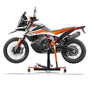 Manøvreringshjelp egnet for KTM 790 Adventure 19-21 oransje - for garasje, sidestativ og hovedstativ, 300 kg