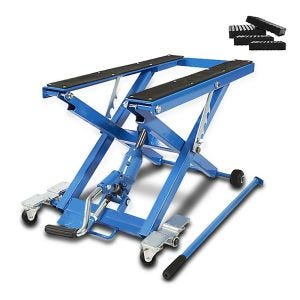 Hydraulisk løft egnet for chopper / tilpasset sykkel ConStands Midlift XL i blått CB15070
