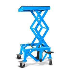 Enduro Motorcycle Jack ConStands Crosslift XL Motocross Scissor Jack med hjul i blått DPLB4