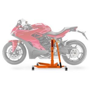 Sentralstativ egnet for Ducati Supersport / S 17-21 oransje motorsykkeljekk ConStands Power-Classic
