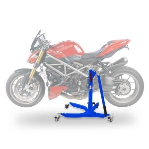Sentralstativ egnet for Ducati Streetfighter 848 11-15 Blue motorsykkeljekk ConStands Power-Classic