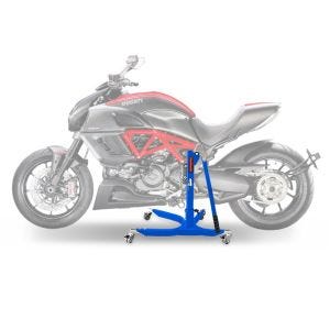 Sentralstativ egnet for Ducati Diavel 11-18 Blue motorsykkeljekk ConStands Power-Classic