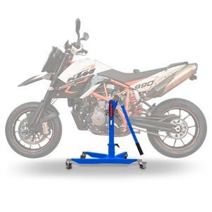 Sentralstativ som passer for KTM 950 Supermoto SM / R 05-08 blå motorsykkeljekk ConStands Power-Classic