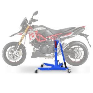 Sentralstativ egnet for Aprilia Dorsoduro 900 17-20 blå motorsykkeljekk ConStands Power-Classic