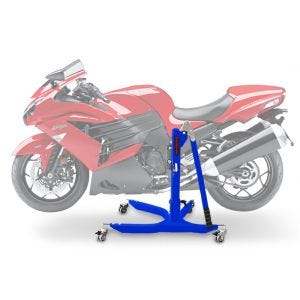 Sentralstativ egnet for Kawasaki ZZR 1400 06-20 blå motorsykkeljekk ConStands Power-Classic