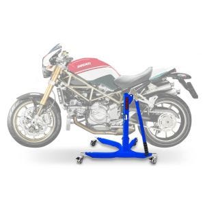 Sentralstativ egnet for Ducati Monster S2R 1000 06-08 Blå motorsykkeljekk ConStands Power-Classic