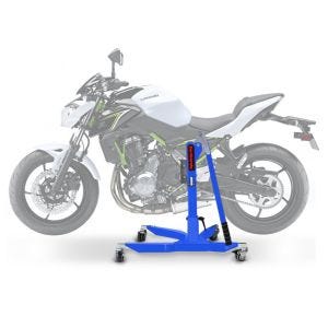 Sentralstativ egnet for Kawasaki Z 650 17-25 blå motorsykkeljekk ConStands Power-Classic