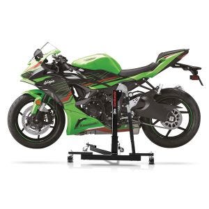 Manøvreringshjelp egnet for Kawasaki Ninja ZX-6R 2024 svart - for garasje, sidestativ og hovedstativ, 300 kg