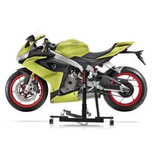 Manøvreringshjelp egnet for Aprilia RS 660 20-24 svart - for garasje, sidestativ og hovedstativ, 300 kg