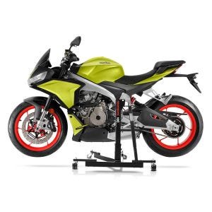 Manøvreringshjelp egnet for Aprilia Tuono 660 / Factory 20-24 svart - for garasje, sidestativ og hovedstativ, 300 kg