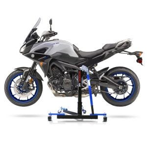 Manøvreringshjelp egnet for Yamaha MT-09 Tracer 900 15-20 blå - for garasje, sidestativ og hovedstativ, 300 kg