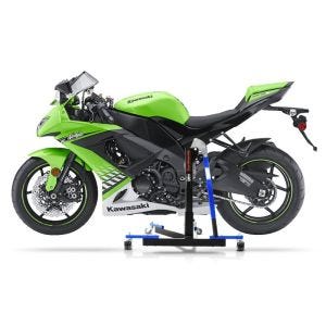 Manøvreringshjelp egnet for Kawasaki ZX-10R 08-10 blå - for garasje, sidestativ og hovedstativ, 300 kg