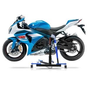 Manøvreringshjelp egnet for Suzuki GSX-R 1000 09-16 blå - for garasje, sidestativ og hovedstativ, 300 kg