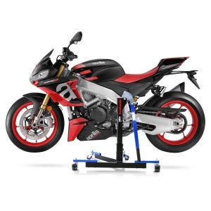 Manøvreringshjelp egnet for Aprilia Tuono V4 21-24 blå - for garasje, sidestativ og hovedstativ, 300 kg