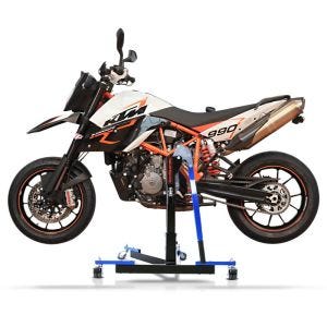 Manøvreringshjelp egnet for KTM 950 Supermoto SM / R 05-08 blå - for garasje, sidestativ og hovedstativ, 300 kg