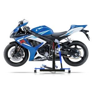 Manøvreringshjelp egnet for Suzuki GSX-R 750 06-07 blå - for garasje, sidestativ og hovedstativ, 300 kg