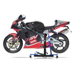 Manøvreringshjelp egnet for Aprilia RSV Mille 98-03 blå - for garasje, sidestativ og hovedstativ, 300 kg