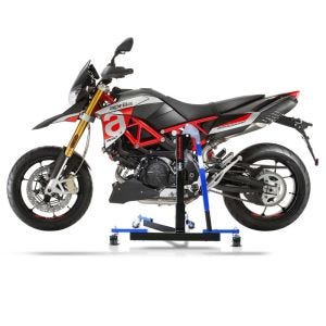 Manøvreringshjelp egnet for Aprilia Dorsoduro 900 17-20 blå - for garasje, sidestativ og hovedstativ, 300 kg