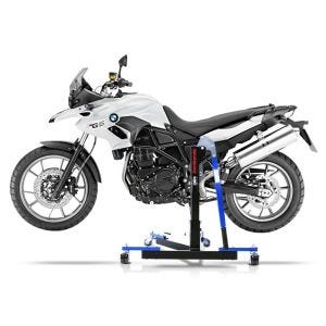 Manøvreringshjelp egnet for BMW F 700 GS 13-17 blå - for garasje, sidestativ og hovedstativ, 300 kg