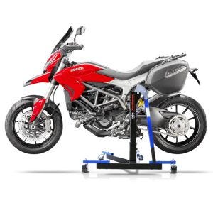 Manøvreringshjelp egnet for Ducati Hyperstrada 13-15 blå - for garasje, sidestativ og hovedstativ, 300 kg