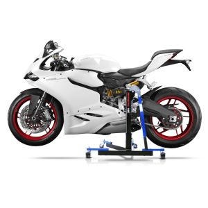Manøvreringshjelp egnet for Ducati 899 Panigale 14-15 blå - for garasje, sidestativ og hovedstativ, 300 kg
