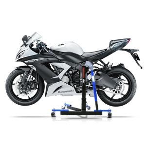 Manøvreringshjelp egnet for Kawasaki ZX-6R 636 13-16 blå - for garasje, sidestativ og hovedstativ, 300 kg