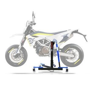 Sentralstativ egnet for Husqvarna 701 Supermoto 15-24 blå motorsykkeljekk ConStands Power-Evo