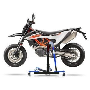 Manøvreringshjelp egnet for KTM 690 SMC / R 19-24 blå - for garasje, sidestativ og hovedstativ, 300 kg