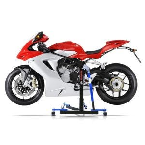 Manøvreringshjelp egnet for MV Agusta F3 675 12-20 blå - for garasje, sidestativ og hovedstativ, 300 kg