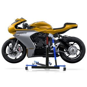 Manøvreringshjelp egnet for MV Agusta Superveloce 800 / S 19-24 blå - for garasje, sidestativ og hovedstativ, 300 kg
