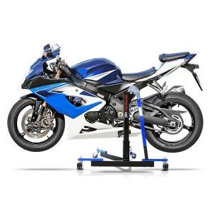 Manøvreringshjelp egnet for Suzuki GSX-R 1000 05-08 blå - for garasje, sidestativ og hovedstativ, 300 kg