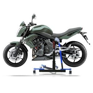 Manøvreringshjelp egnet for Kawasaki ER-6n 05-11 blå - for garasje, sidestativ og hovedstativ, 300 kg