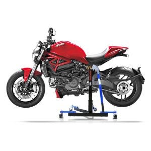 Manøvreringshjelp egnet for Ducati Monster 1200 R 16-19 blå - for garasje, sidestativ og hovedstativ, 300 kg
