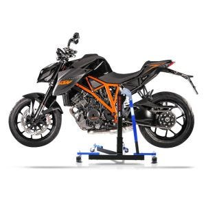 Manøvreringshjelp egnet for KTM 1290 Super Duke / R 17-19 blå - for garasje, sidestativ og hovedstativ, 300 kg