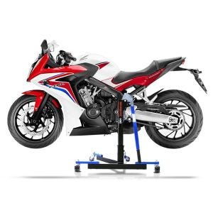 Manøvreringshjelp egnet for Honda CBR 650 F 14-18 blå - for garasje, sidestativ og hovedstativ, 300 kg