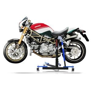 Manøvreringshjelp egnet for Ducati Monster S2R 1000 06-08 blå - for garasje, sidestativ og hovedstativ, 300 kg