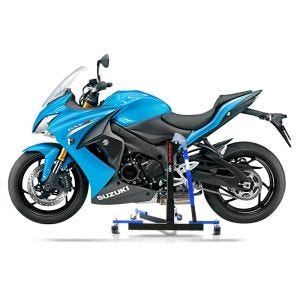 Manøvreringshjelp egnet for Suzuki GSX-S 1000 F 15-21 blå - for garasje, sidestativ og hovedstativ, 300 kg