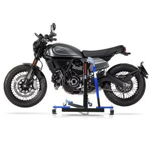 Manøvreringshjelp egnet for Ducati Scrambler Nightshift 21-24 blå - for garasje, sidestativ og hovedstativ, 300 kg