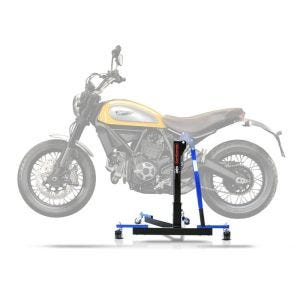 Sentralstativ egnet for Ducati Scrambler Icon 15-25 blå motorsykkeljack ConStands Power-Evo