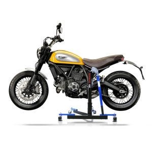 Manøvreringshjelp egnet for Ducati Scrambler Café Racer 17-20 blå - for garasje, sidestativ og hovedstativ, 300 kg