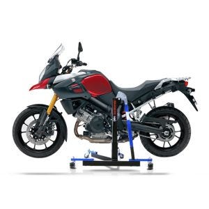 Manøvreringshjelp egnet for Suzuki V-Strom 1000 14-19 blå - for garasje, sidestativ og hovedstativ, 300 kg